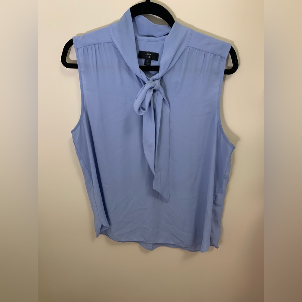 Blue J. Crew Pussybow Top